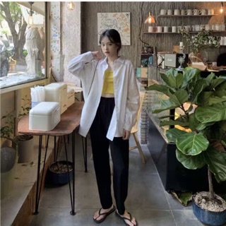 Áo sơ mi 2 túi sườn form rộng oversize