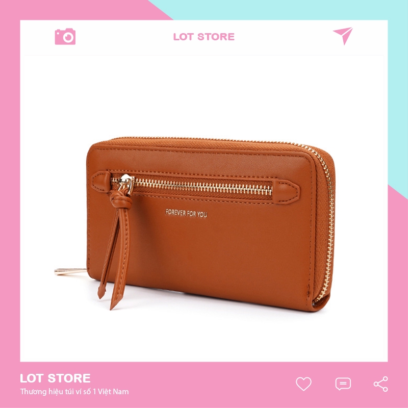 Ví nữ cao cấp cầm tay dáng dài FOREVER FOR YOU nhiều ngăn thời trang đựng tiền đẹp giá rẻ LOT STORE VD430