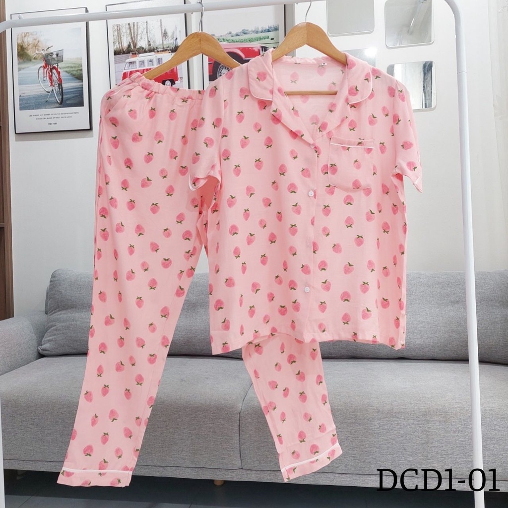 [HÀNG MỚI VỀ] ĐỒ BỘ PIJAMA NỮ MẶC NHÀ ĐŨI MỀM TAY NGẮN QUẦN DÀI