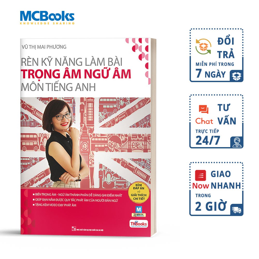 Sách - Rèn Kỹ Năng Làm Bài Trọng Âm Ngữ Âm Môn Tiếng Anh -Kèm App Học Online