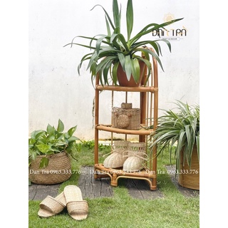 Kệ góc, kệ mây tre decor giá rẻ, xưởng mây tre đan trà, phụ kiện chụp ảnh decor trang trí, nội thất mây tre đan