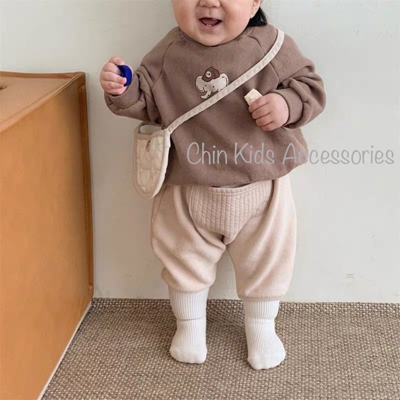 Áo sweater nỉ fom Hàn Quốc unisex cực xinh cho bé