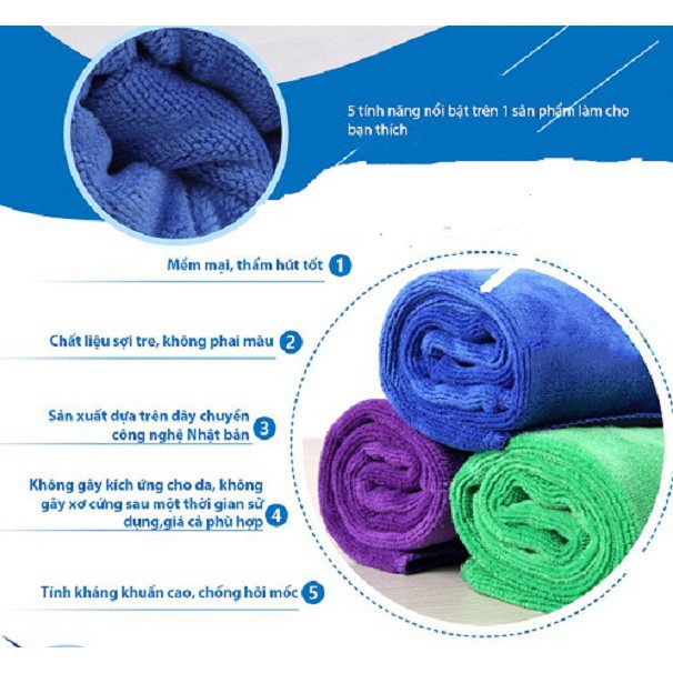 Khăn lau Microfiber mềm mịn siêu thấm hút đủ size - Có thể dùng gội đầu trong spa, khăn rửa mặt, lau xe