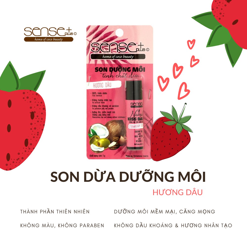 Son dưỡng môi tinh chất dừa Sense Plus Naked Kiss Balm (5g)