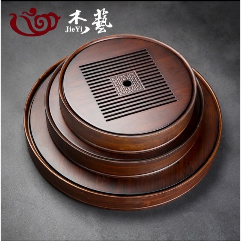 Khay trà hình tròn gỗ quý đường kính 30cm