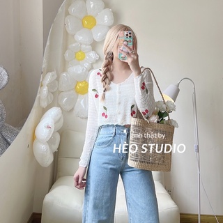Áo Len Đan Lưới Cherry Hèo Studio (Ảnh Thật)