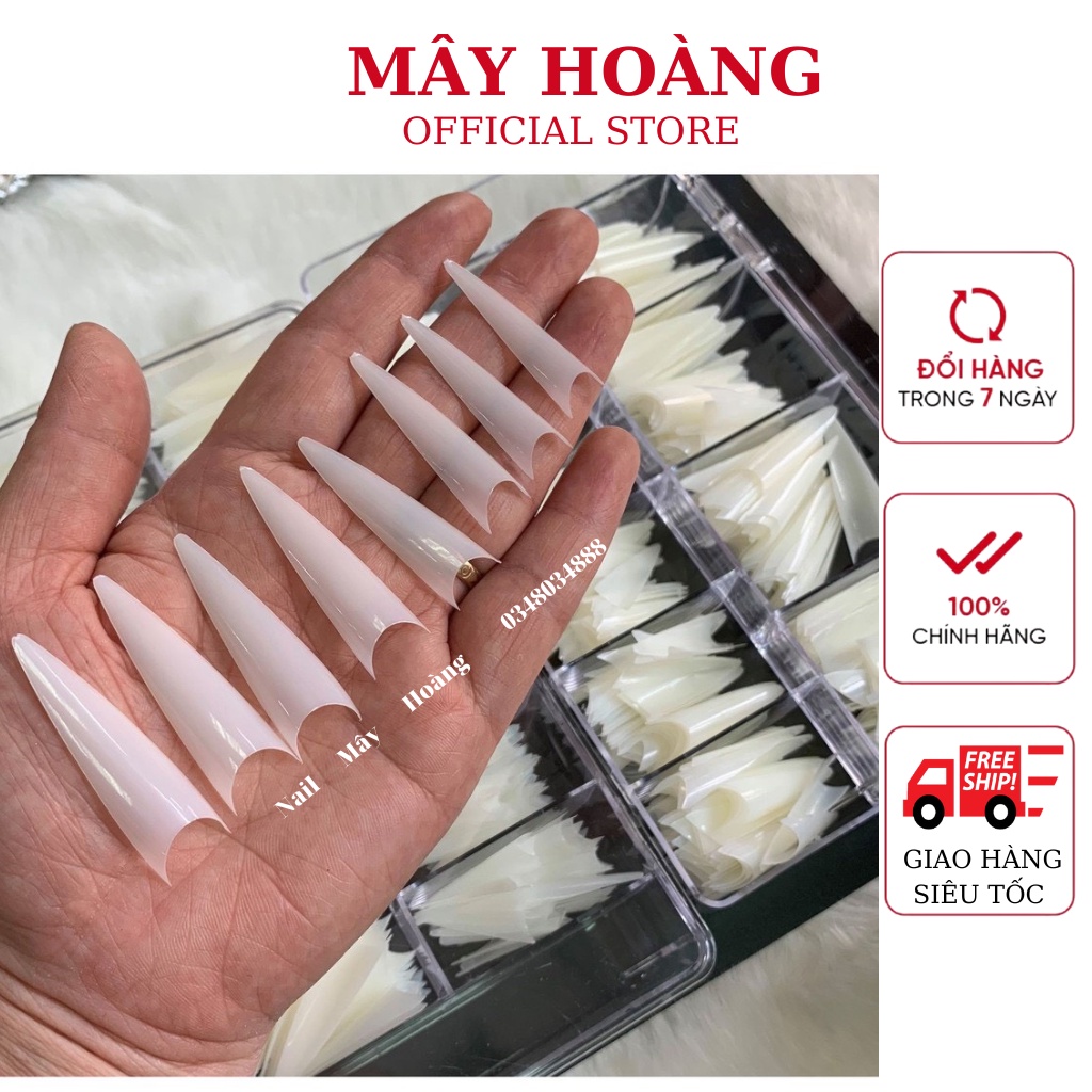 Móng Nối Típ Nhọn Phom Dài Chuẩn Đẹp (hộp 500 Móng đủ size)