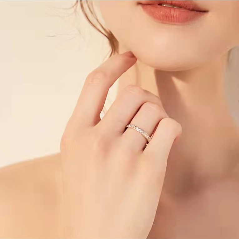 Nhẫn Đính Hôn Platinum Phong Cách Hàn Quốc Thời Trang Cho Nam Và Nữ