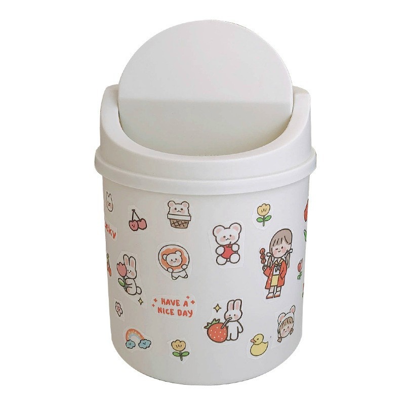 (Bán Buôn Sỉ) Thùng rác nắp lật kích cỡ mini để bàn đa năng tiện dụng siêu xinh