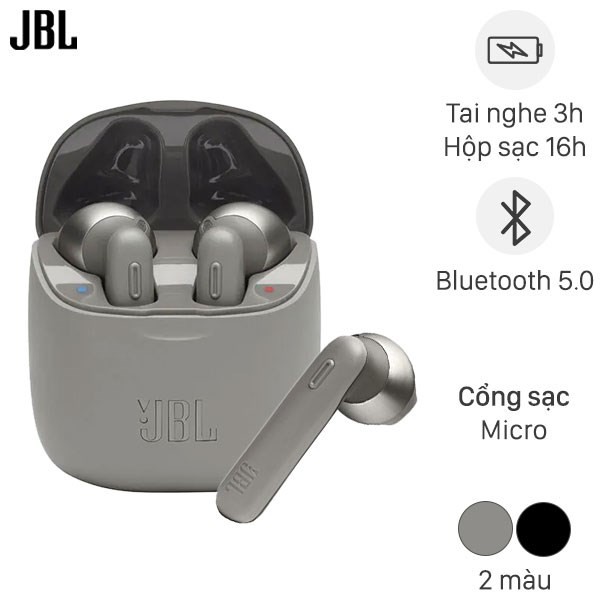 Tai Nghe Bluetooth JBL T220 Chip Âm Thanh Louda, Bass Hay - Thiết Kế Hiện Đại - BH 6 Tháng