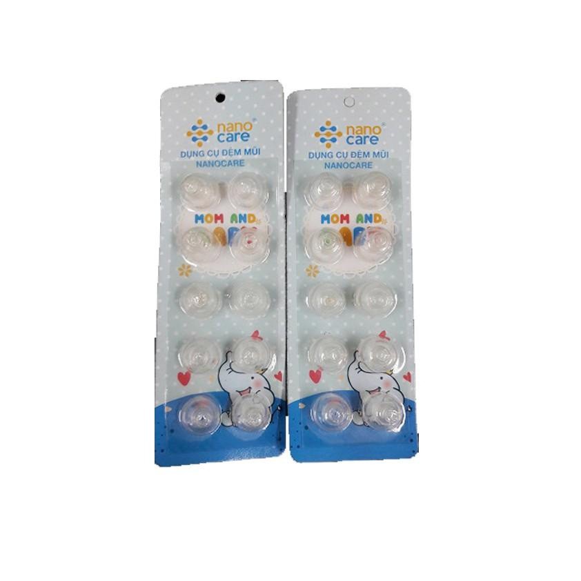 Đệm rửa mũi silicon Nanocare vỉ 10 núm