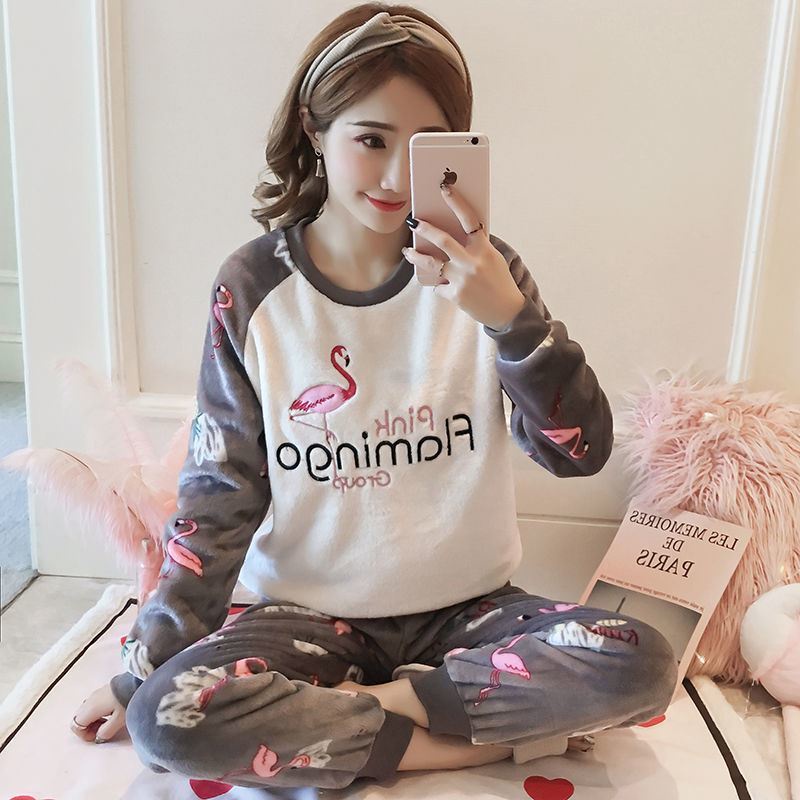 ĐN006 - Bộ ngủ lông giữ ấm tay dài quần dài hoạt hình dễ thương | BigBuy360 - bigbuy360.vn