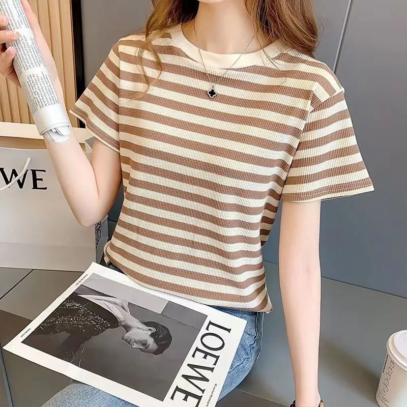 Áo Thun Kẻ Sọc Tay Ngắn Phong Cách Hàn Quốc | Smide Clothing