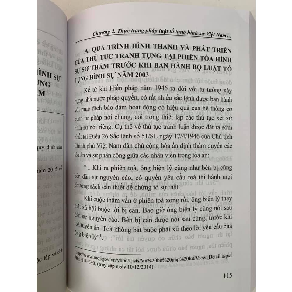 Sách - Thủ tục tranh tụng tại phiên toà hình sự sơ thẩm tái bản lần thứ nhất