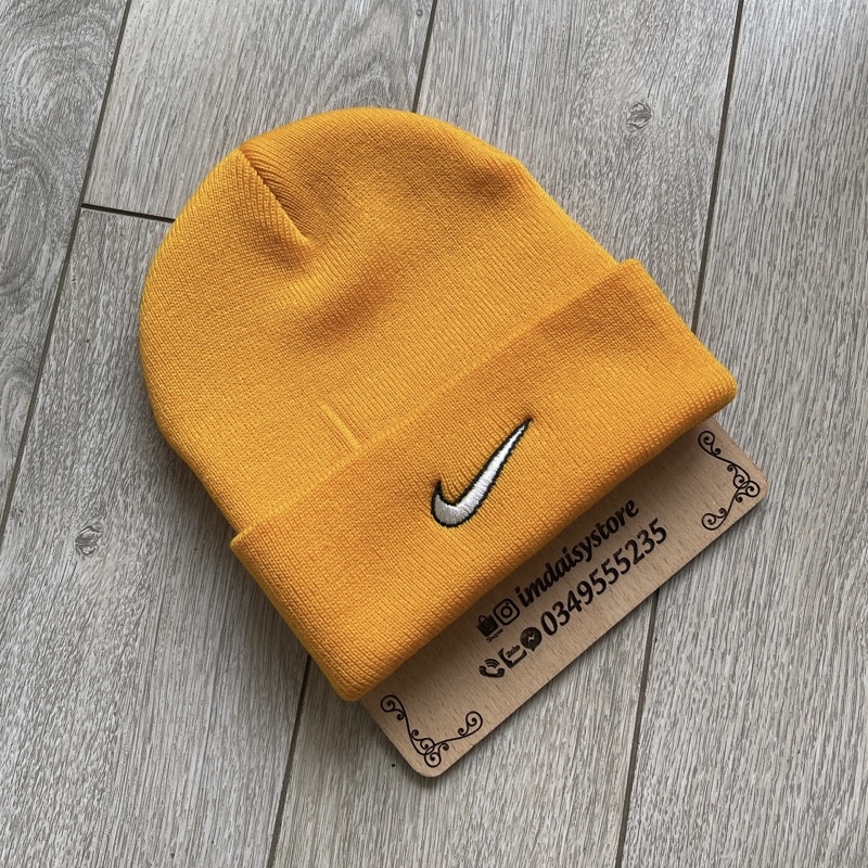 Mũ beanies len thêu logo Nike