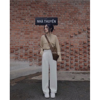 Áo sơ mi linen cổ tàu pth