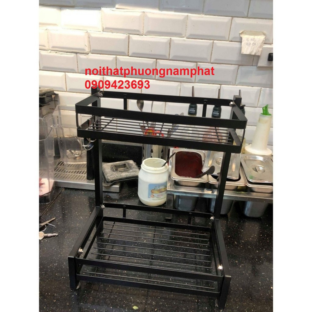 Kệ Gia Vị 2 TẦNG sơn tĩnh điện 5 lớp siêu dày chắc chắn để được lên tới 20 lọ gia vị
