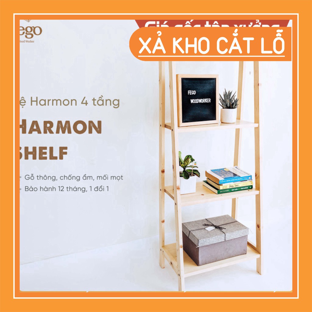 Kệ giá sách gỗ thông 4 5 tầng Decor