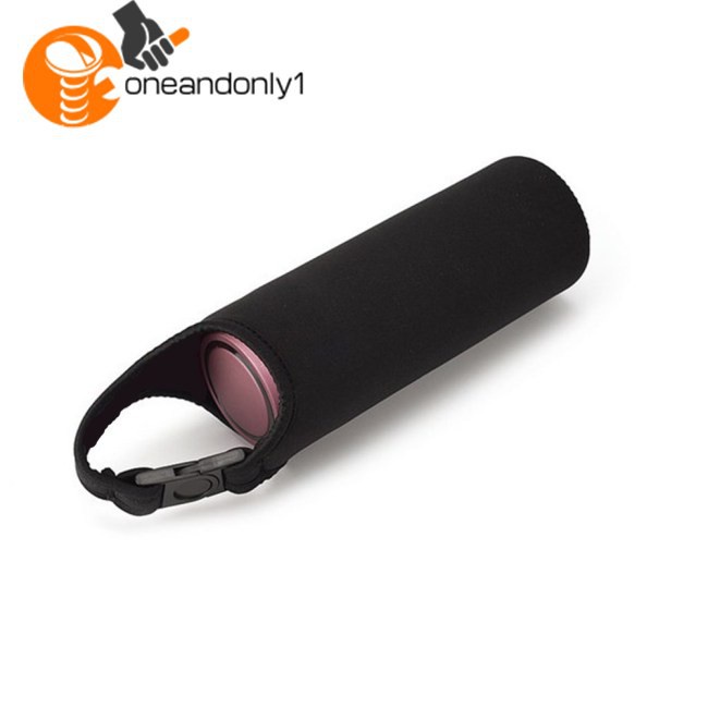 Vỏ bọc bình nước cách nhiệt màu đen chống thấm nước có tay cầm dung tích 500ml tiện dụng