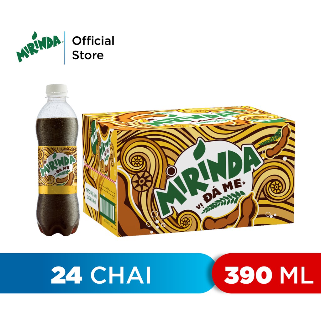 [Mã GRO1APR giảm 20K đơn 150K] Thùng 24 Chai Nước Giải Khát Mirinda Đá Me (390ml/Chai)