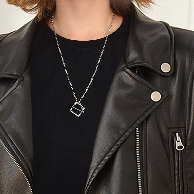 Dây Chuyền Mặt Hình Tam Giác Cá Tính Cho Nam Và Nữ MAYEBE LAVEND