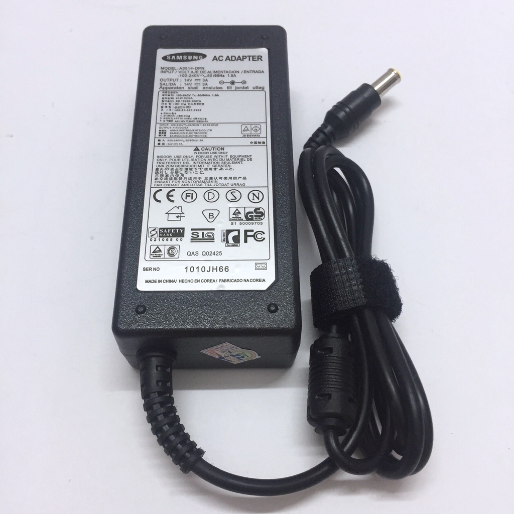 [SALE] Sạc màn hình SAMSUNG 14v 3a kích thước đầu cắm: 6.5mm x 4.4mm. Bảo hành toàn quốc