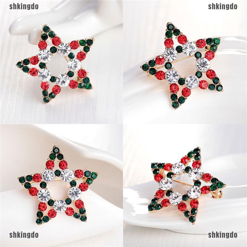 THINH Huy Hiệu Cài Áo Hình Người Tuyết Đính Đá Pha Lê Thời Trang