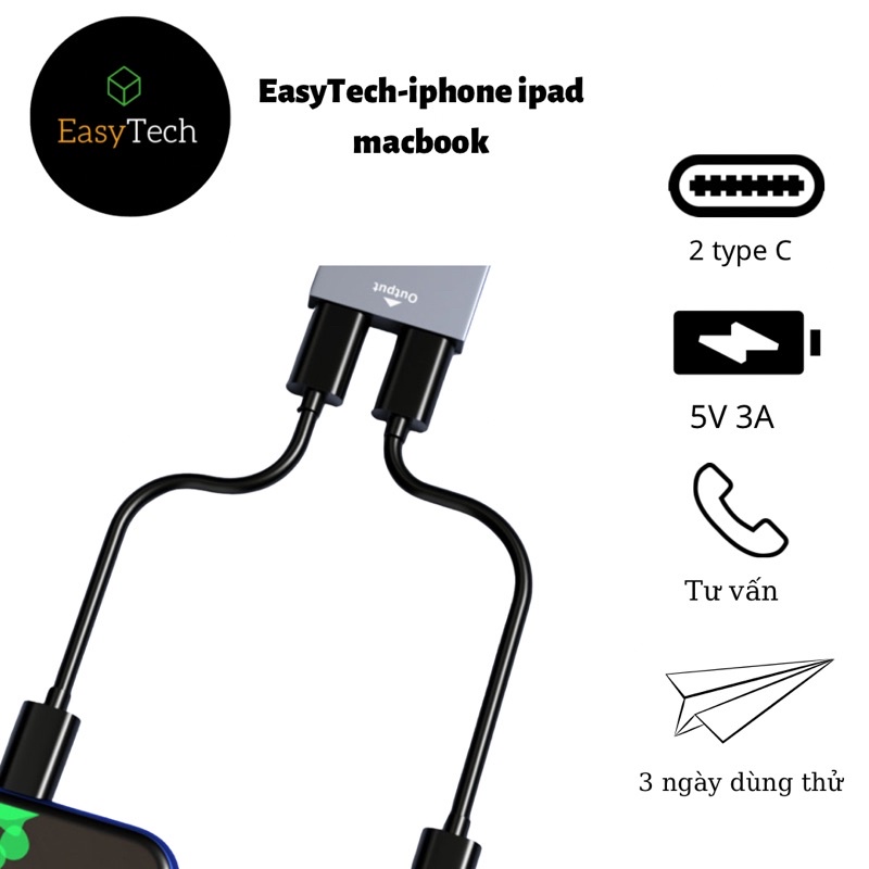 cổng chuyển type C to usb type A, type C ra usb 3.0, type C to 2 Type C