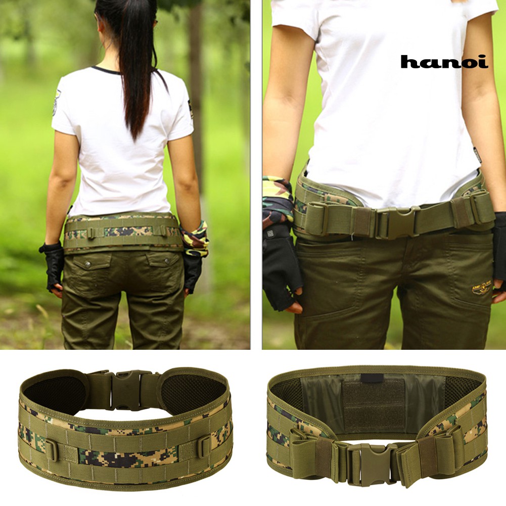 Đai đeo thắt lưng chiến thuật nylon rằn ri unisex bản rộng phong cách quân đội cho hoạt động ngoài trời