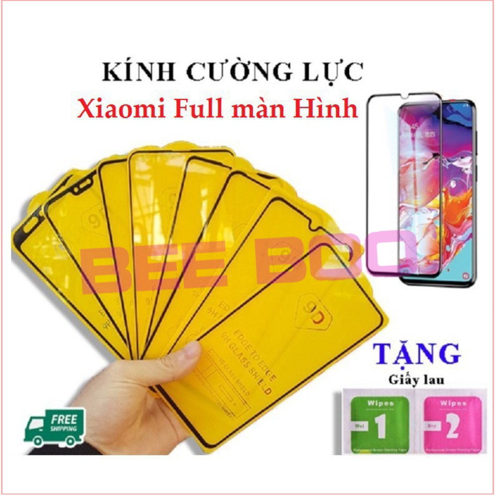 Kính cường lực Full Xiaomi Redmi 7, Redmi 8/ 8A, Mi A3, Mi 9/ 9SE  - Full màn hình 9D - Độ cứng 9H  [FreeShip_50K] . .