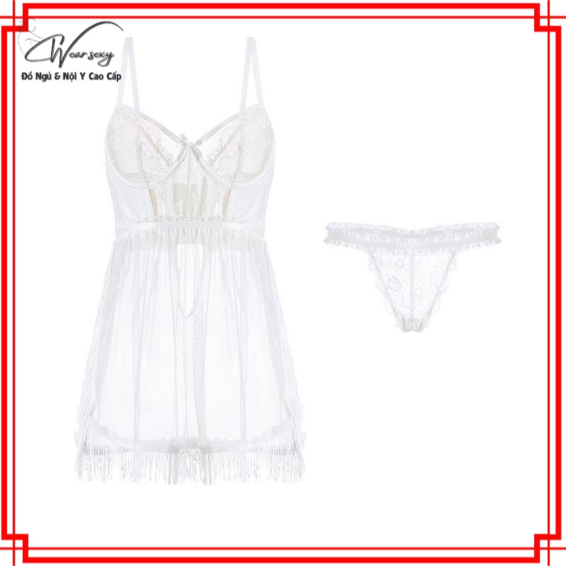 Váy Ngủ Hai dây Ren Cao Cấp 1067 Gợi Cảm Quyến Rũ [CWEAR.SEXY]