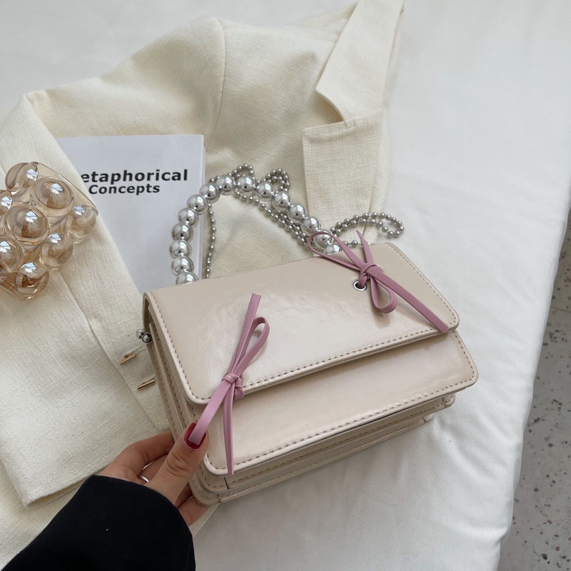 Túi Đeo Vai Hình Vuông Cỡ Nhỏ Phối Dây Xích Thời Trang Cho Nữ