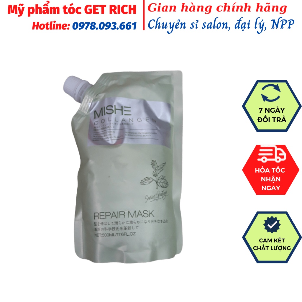 (Chính Hãng ) Hấp ủ tóc phục hồi tái tạo tóc hương thơm nước hoa mishe 500ml