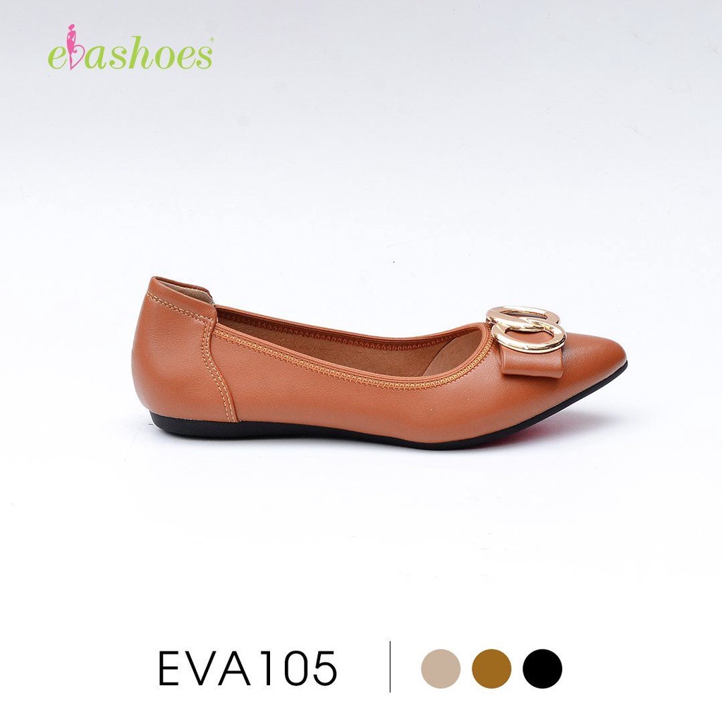 Giày Búp Bê Mũi Nhọn Phối Khóa Evashoes - EVA105