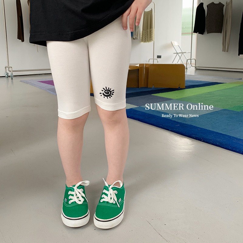 Quần legging short hoạ tiết mặt trời chất thun cotton cho bé Q799
