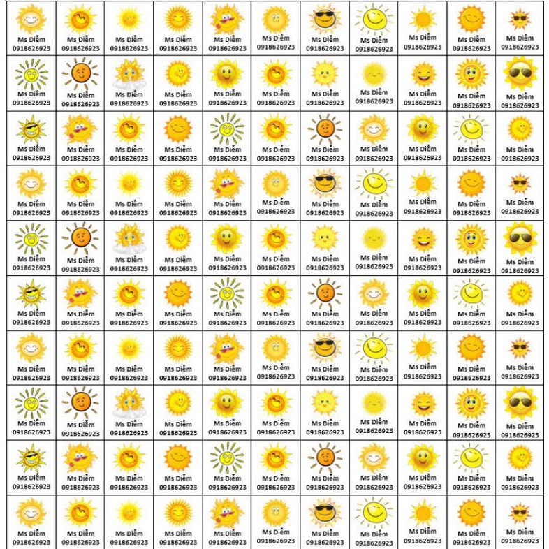 Sticker kèm tên theo yêu cầu 1 bảng 154sticker lm tu 5 bang