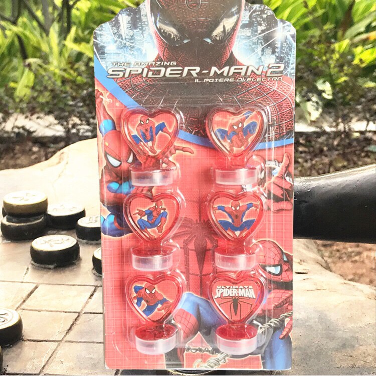 Đồ chơi  Vỉ 6 con dấu in hoạt hình Doremon, Kitty, Nhện QT