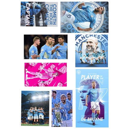 Bộ 40 STICKER hình dán MANCHESTER CITY, hình dán bóng đá, hình dán laptop
