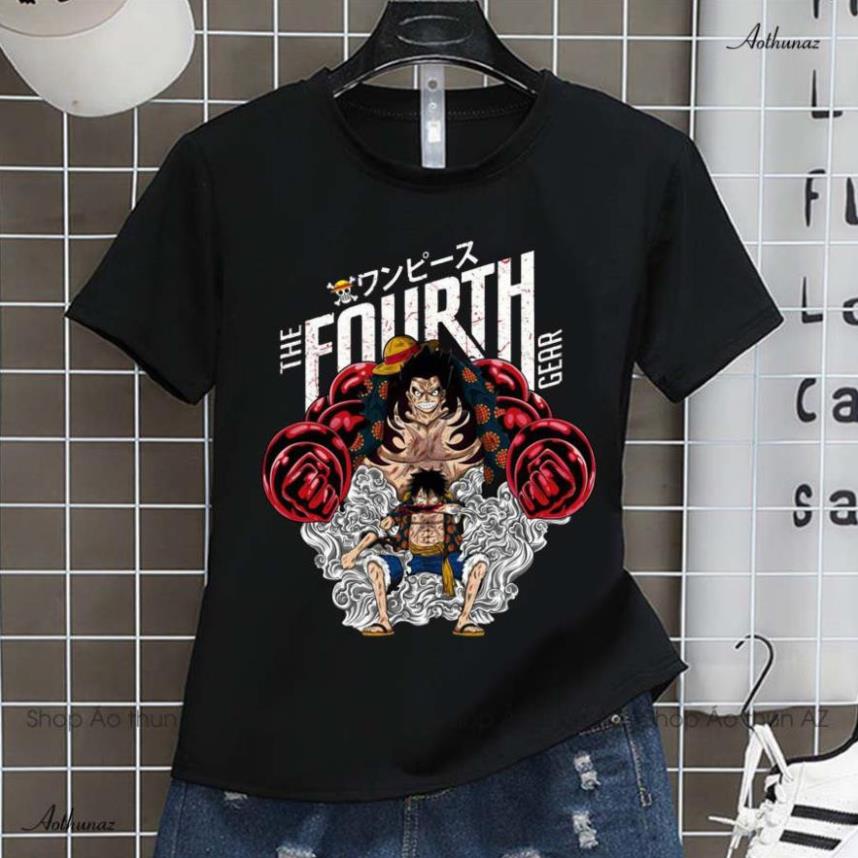 BÁN CHẠY - Áo thun One Piece màu đen in hình Luffy Gear 4 cực đẹp M2434 / Có đủ size trẻ em
