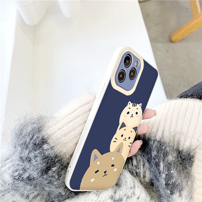 Ốp iphone - Ốp lưng iphone cạnh vuông ba con mèo dành cho ip 6 đến 14promax - ng257