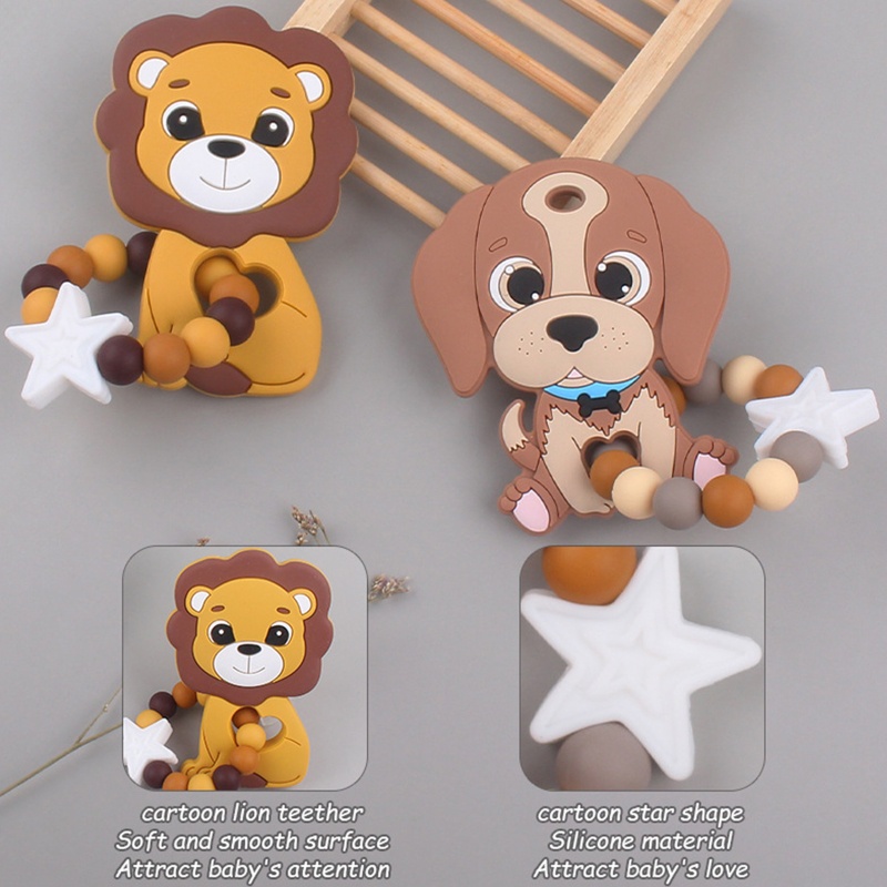 Vòng Tay Chuỗi Hạt Silicone Đồ Chơi Nhai Gặm Cho Bé Sơ Sinh