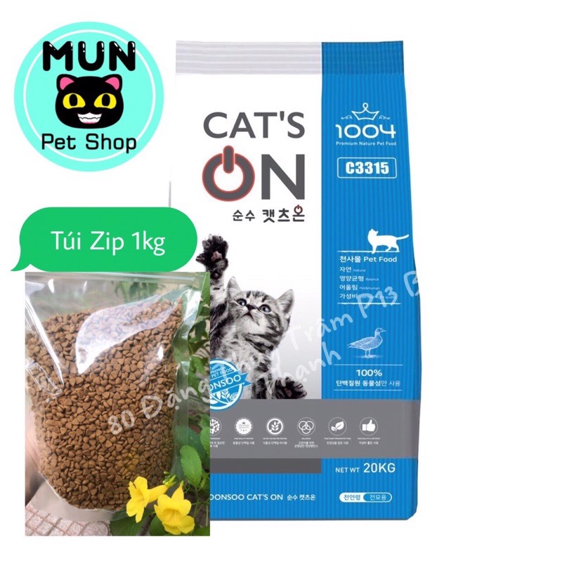 Thức ăn hạt khô Cat's On cho mèo 500g &amp; 1kg (túi zip)