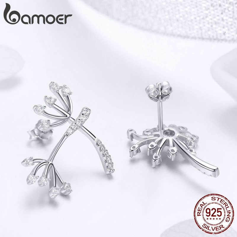 Bông tai Bamoer bằng bạc 925 hình hoa bồ công anh dễ thương