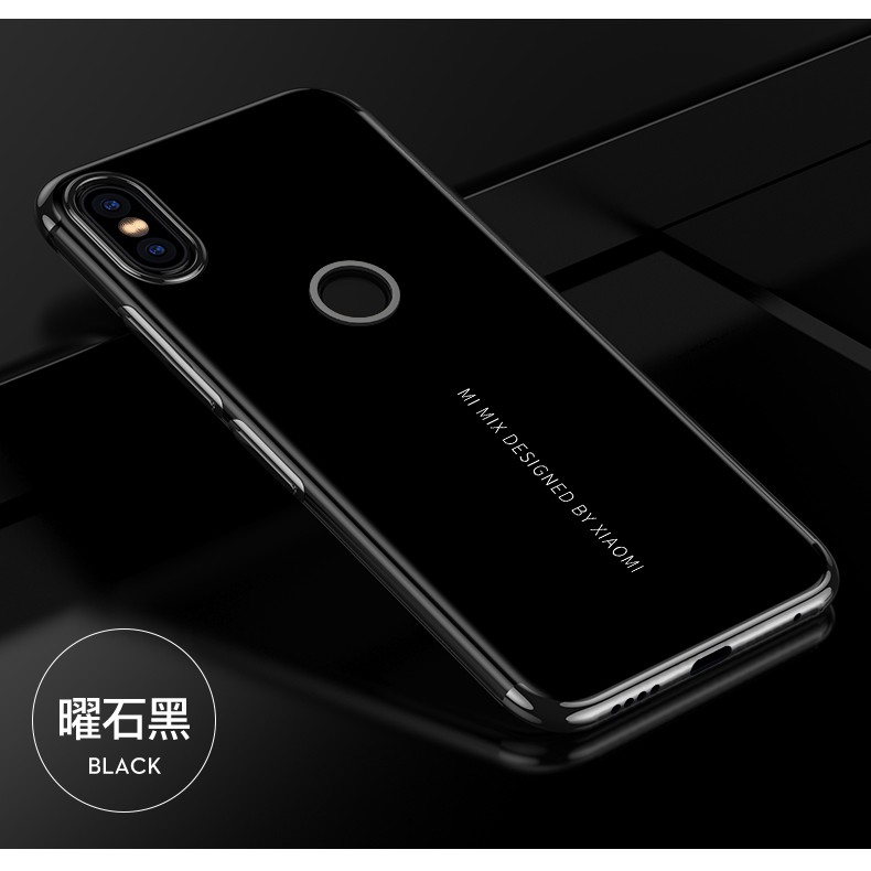 Ốp lưng Xiaomi MI MIX 2S dẻo trong suốt viền xi màu