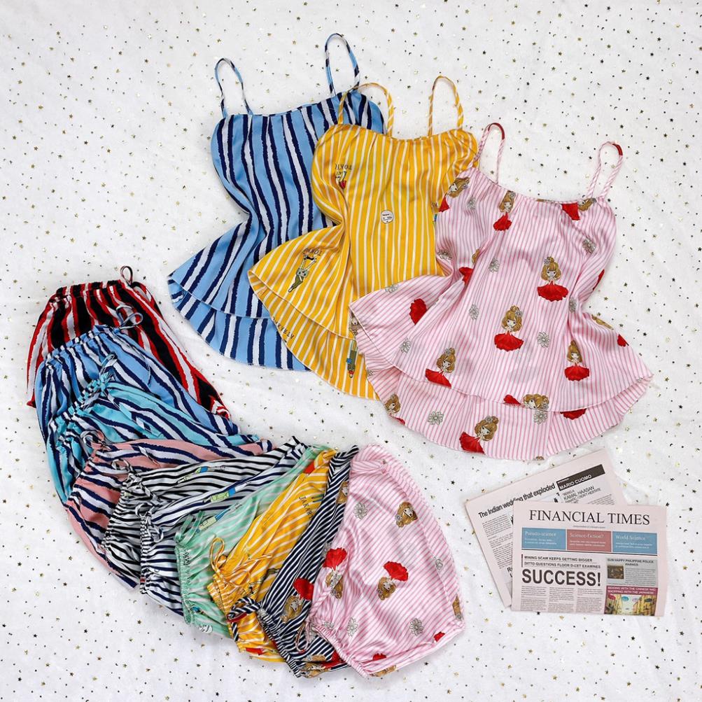 Đồ ngủ sexy 2 dây họa tiết dễ thương chất satin mềm mịn áo có tăng đưa Freesize - ALISA | BigBuy360 - bigbuy360.vn