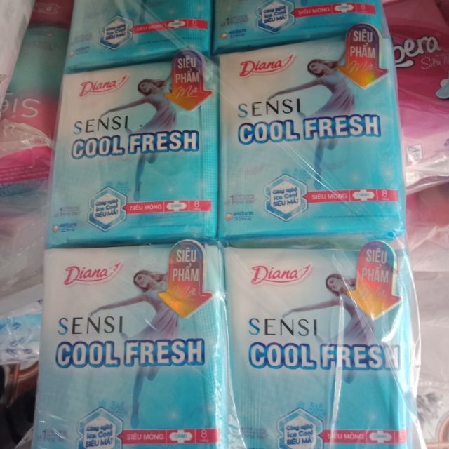 Combo 6 gói Bvs Diana Sensi cool fresh(có cánh/không cánh/hàng ngày)