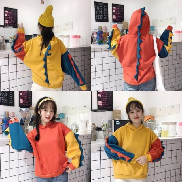 Áo Khoác Hoodie Chính Hãng unisex nam nữ chất nỉ lót bông dày dặn - HOODIE KHỦNG LONG siêu dễ thương