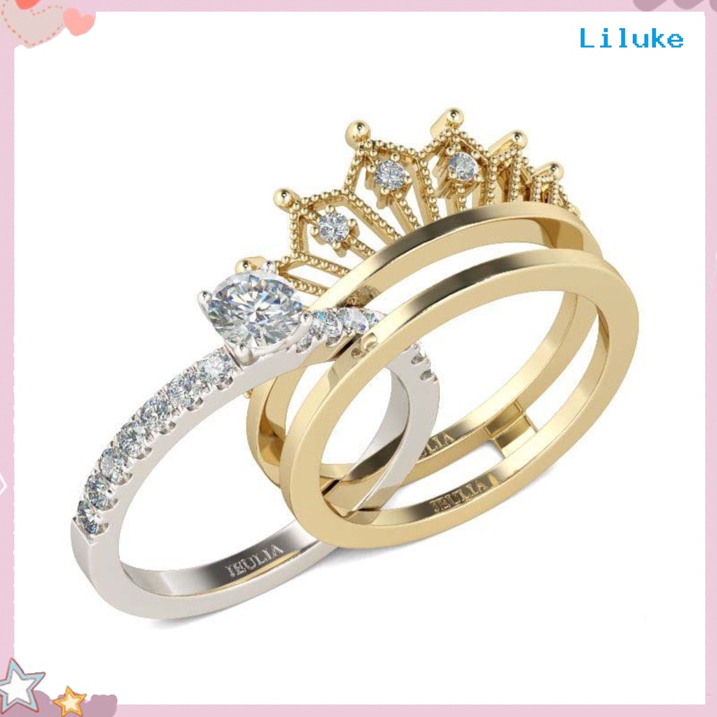 Nhẫn Hợp Kim Hình Vương Miện Đính Đá Thời Trang Cho Nữ