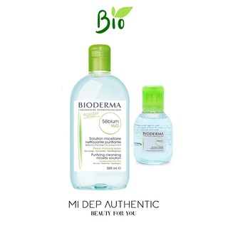 Nước tẩy trang Bioderma nắp màu xanh, dành cho da dầu, hỗn hợp thiên dầu