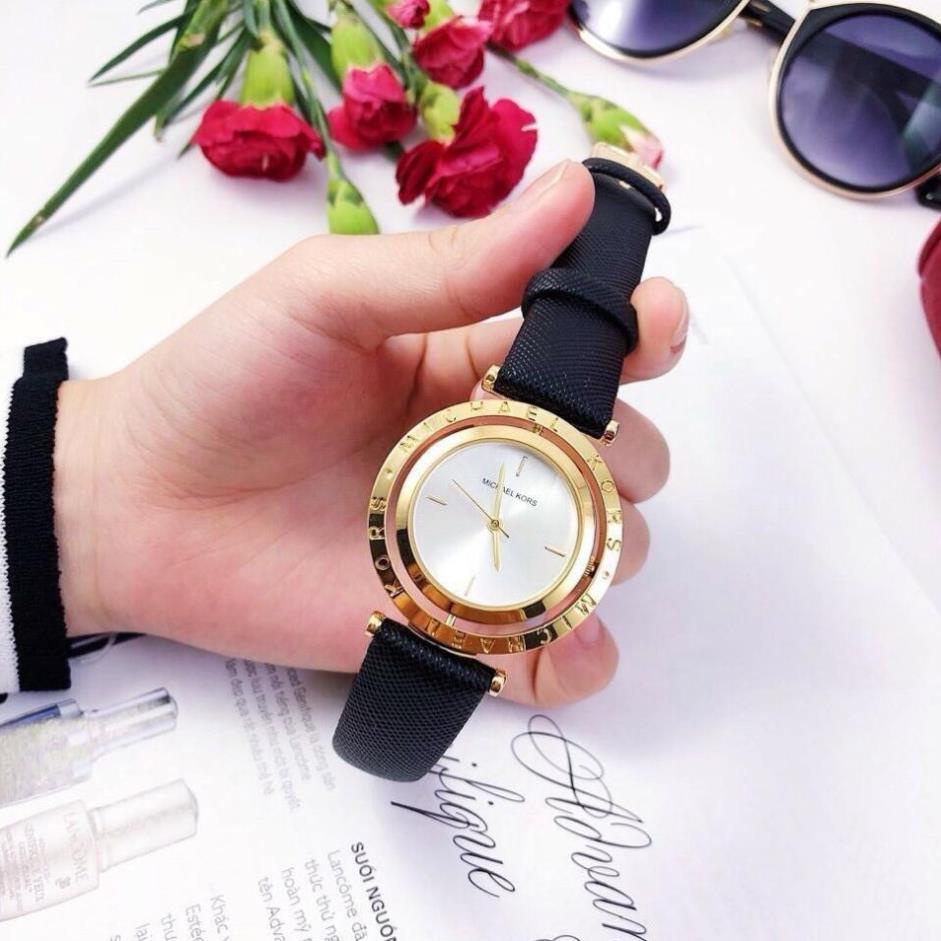 Đồng hồ nữ Michael kors MK46 dây da cao cấp, mặt xoay -Jun31watch